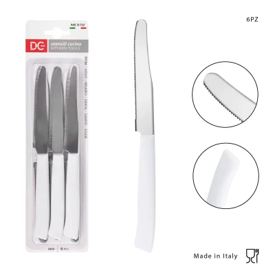 DC CASA COLTELLO TAVOLA P/TONDA 11CM 6PZ BIANCO