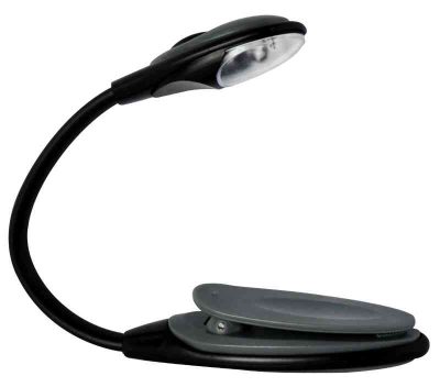 LUCE-LIBRO luce da lettura LED CON CLIP, batterie incluse blister nero/rosso