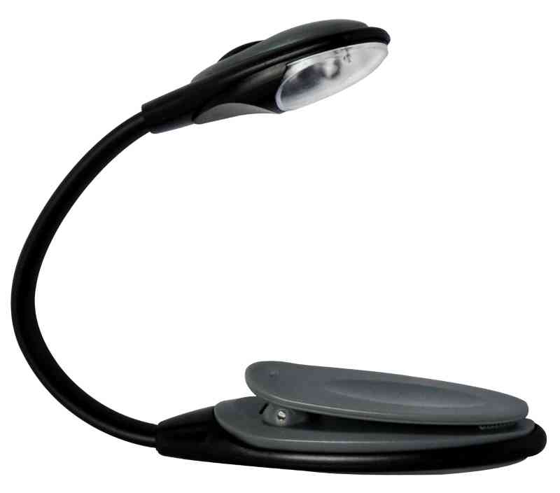 LUCE-LIBRO luce da lettura LED CON CLIP, batterie incluse blister nero/rosso