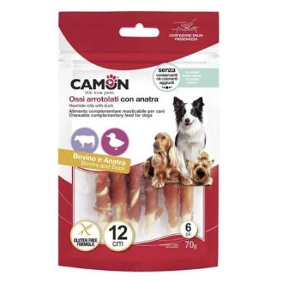 Rolls di pelle bovina con anatra - 12cm - 70g - 6pcs