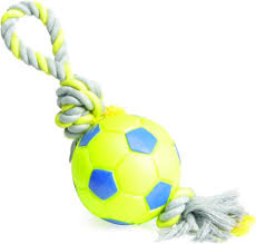 GIOCO Cane - Palla CALCIO in TPR, Squeaker con Corda,  12,5cm - M