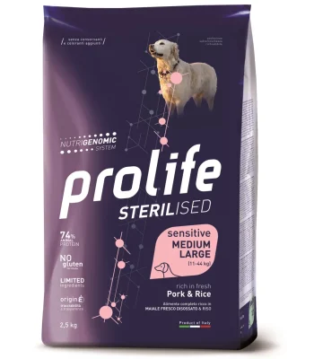 PL DOG ST SENS PORK & RICE M/L 2.5K