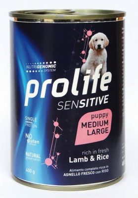 PL DOGW 400G SENS PUPPY LAMB & R M/L