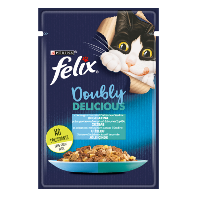 FELIX GHIOTTONERIE DOUBLY DELICIOUS SARDINE E SALMONE 26X85GR