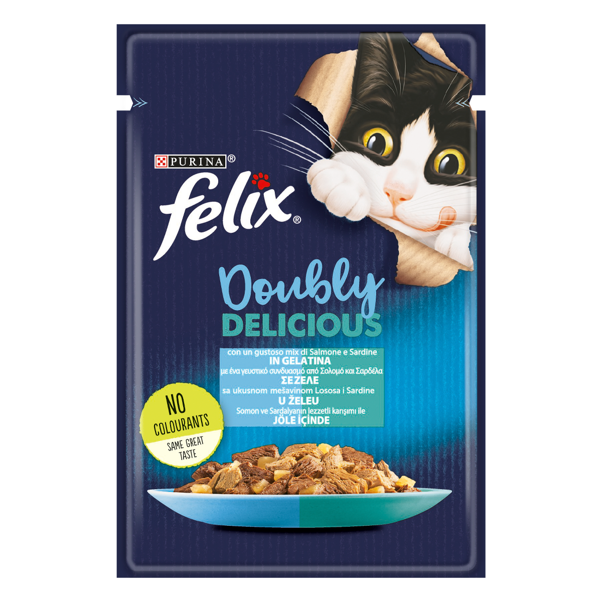 FELIX GHIOTTONERIE DOUBLY DELICIOUS SARDINE E SALMONE 26X85GR