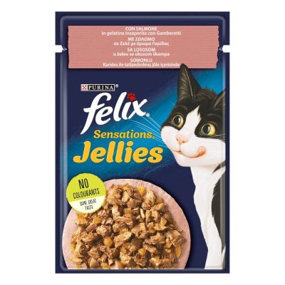 FELIX SENSATIONS SALMONE IN GELATINA CON GAMBERETTI 26X85GR