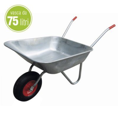 CARRIOLA ACCIAIO ZINCATO 75LT