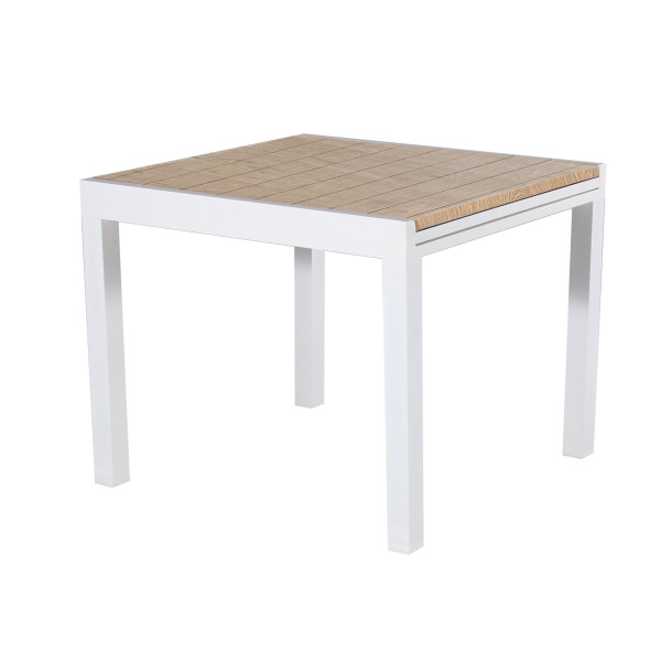 TAVOLO SICILIA BIANCO DOGHE EFFETTO LEGNO 90/180X90XH.74