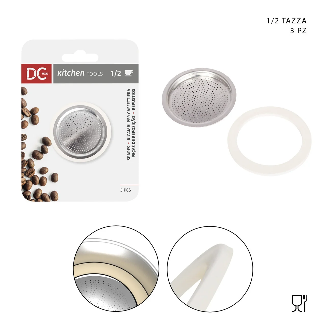 DC CASA GUARNIZIONE SILIC. 2PZ+FILTRO ALLUM.1TZ