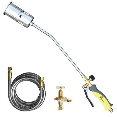KIT CANNELLO A LEVA RAPIDA CON BRUCIATORE 60MM, TUBO CORAZZATO 10M E REGOLATORE ALTA PRESSIONE