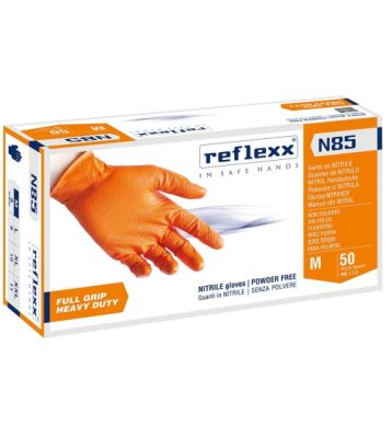 GUANTO NITRILE ARANCIO N85 TAGLIA M 50 PEZZI SENZA POLVERE
