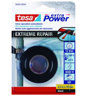 NASTRO RIPARATORE AUTOAGGLOMERANTE NERO 2,5M X 19MM
