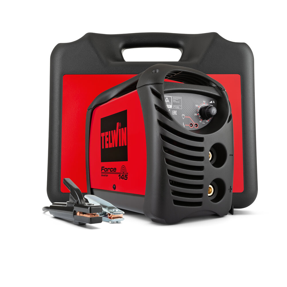 SALDATRICE INVERTER AD ELETTRODO MMA IN CORRENTE CONTINUA 130A, FORCE 145 230V ACX VALIGETTA PLASTICA