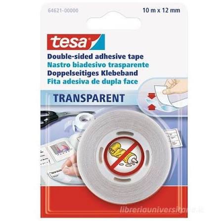 NASTRO BIADESIVO TRASPARENTE 10MT X 12MM