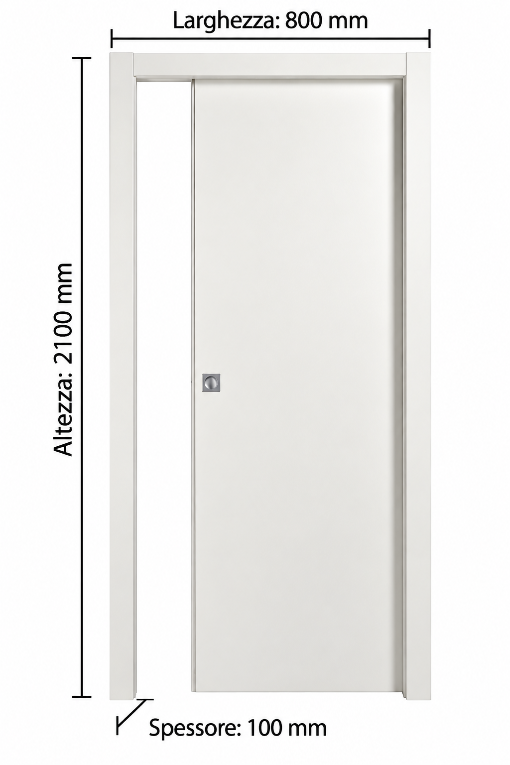 Porta Microtec Bianco Scorr. Interno Misura 210x80 Cm - immagine 2