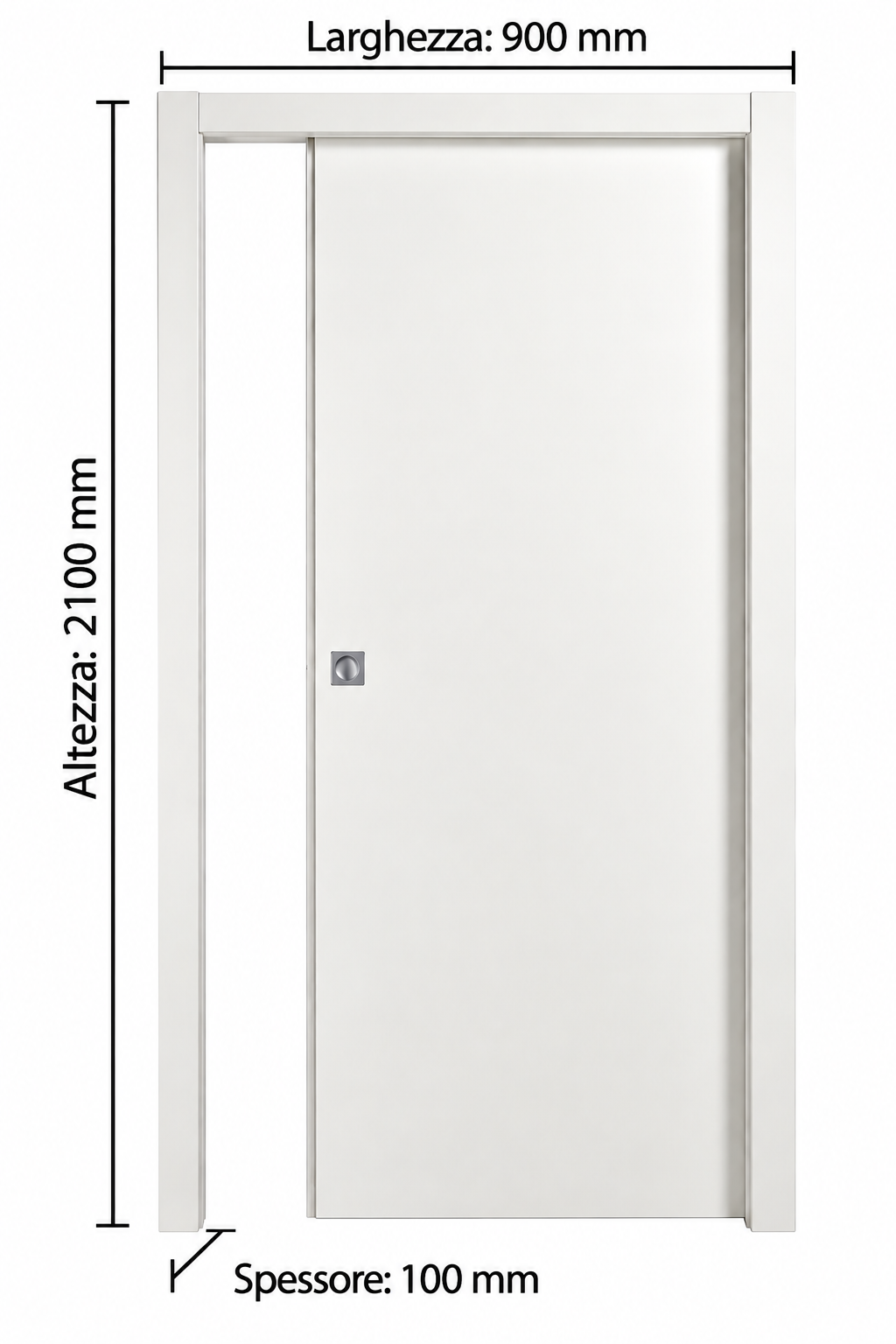 Porta Microtec Bianco Scorr. Interno Misura 210x90 Cm - immagine 2