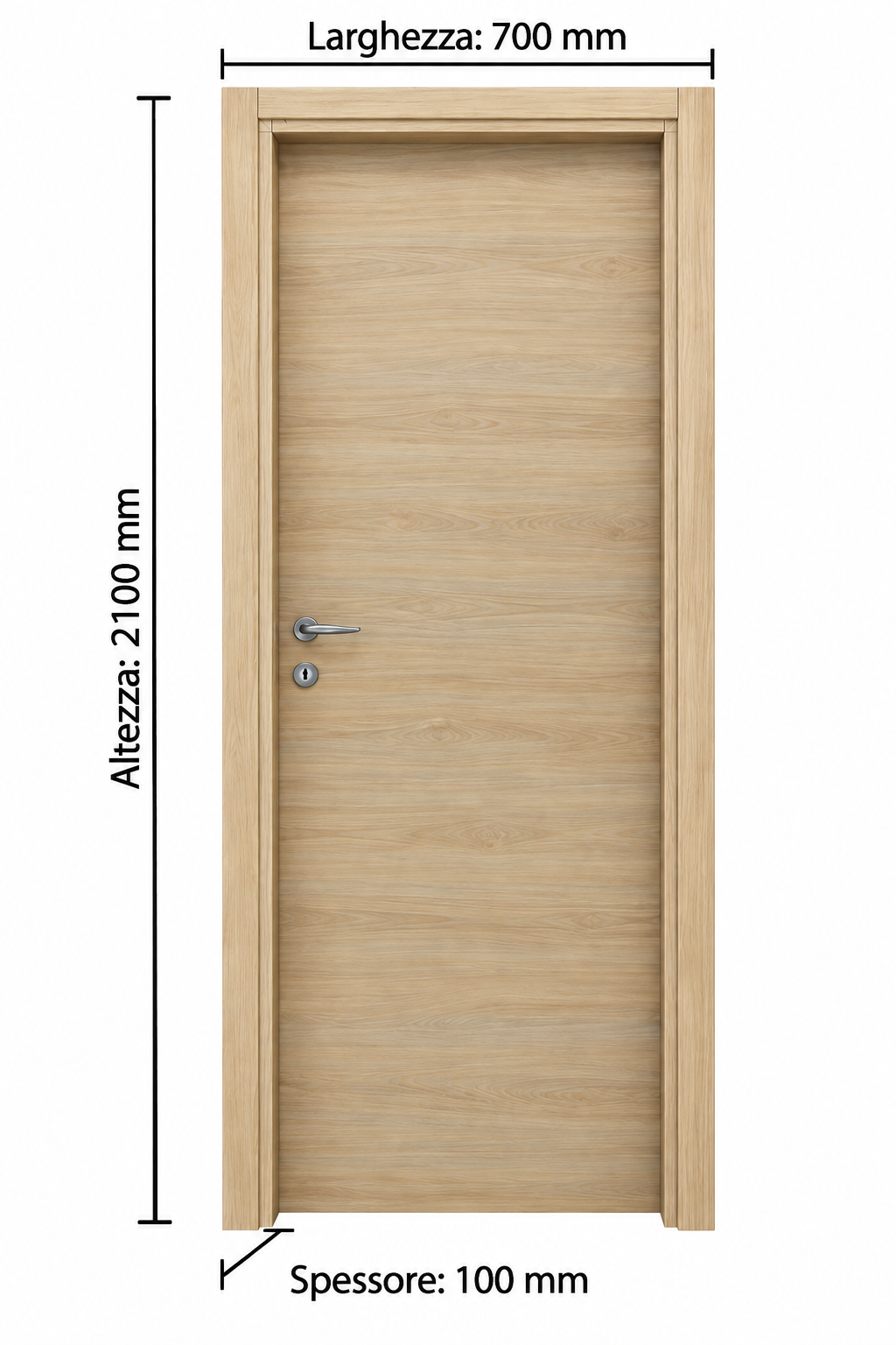 Porta Microtec Rovere Sbiancato Battente Misura 210x70 Cm - immagine 2