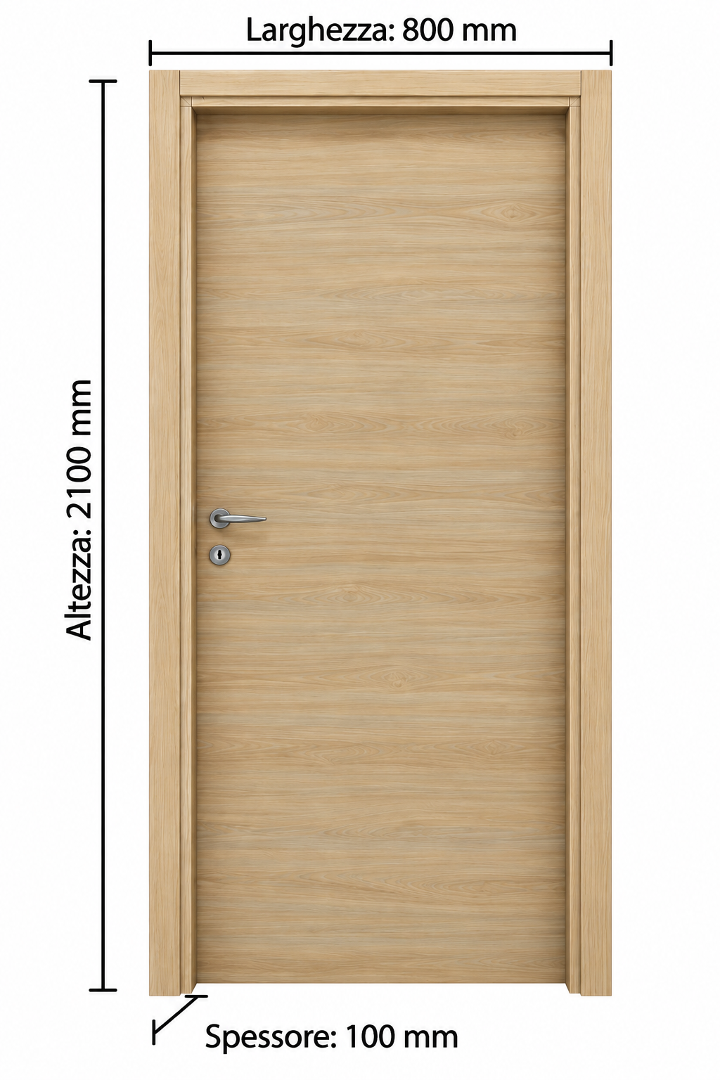 Porta Microtec Rovere Sbiancato Battente Misura 210x80 Cm - immagine 2