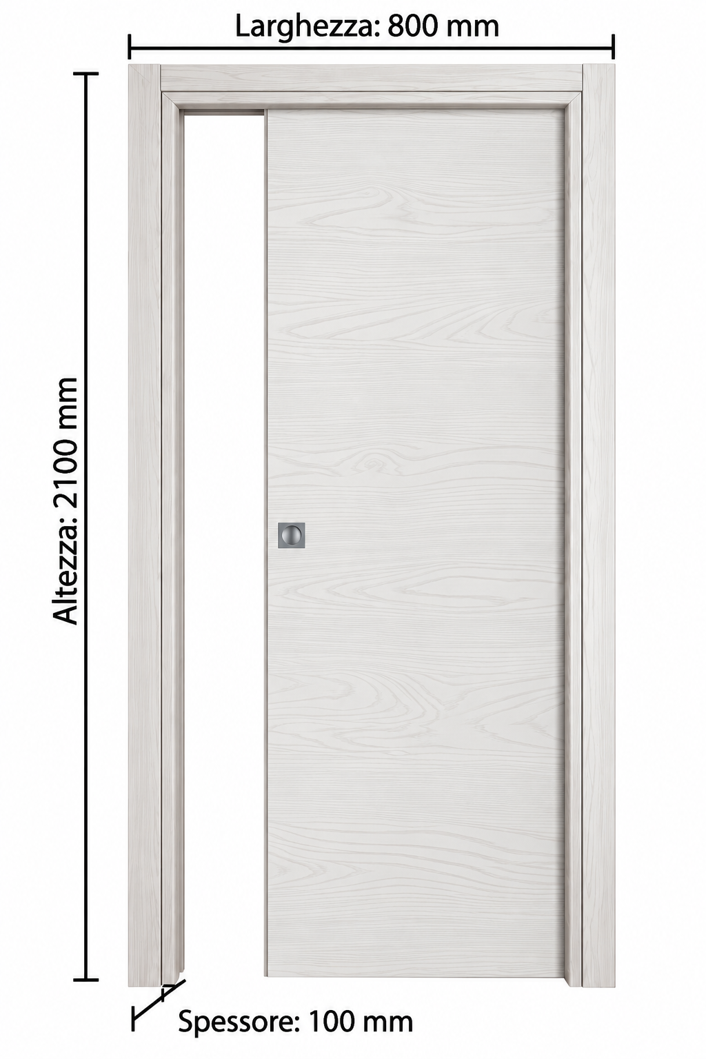 Porta Microtec Frassino Bianco Scorr. Interno Misura 210x80 Cm - immagine 2