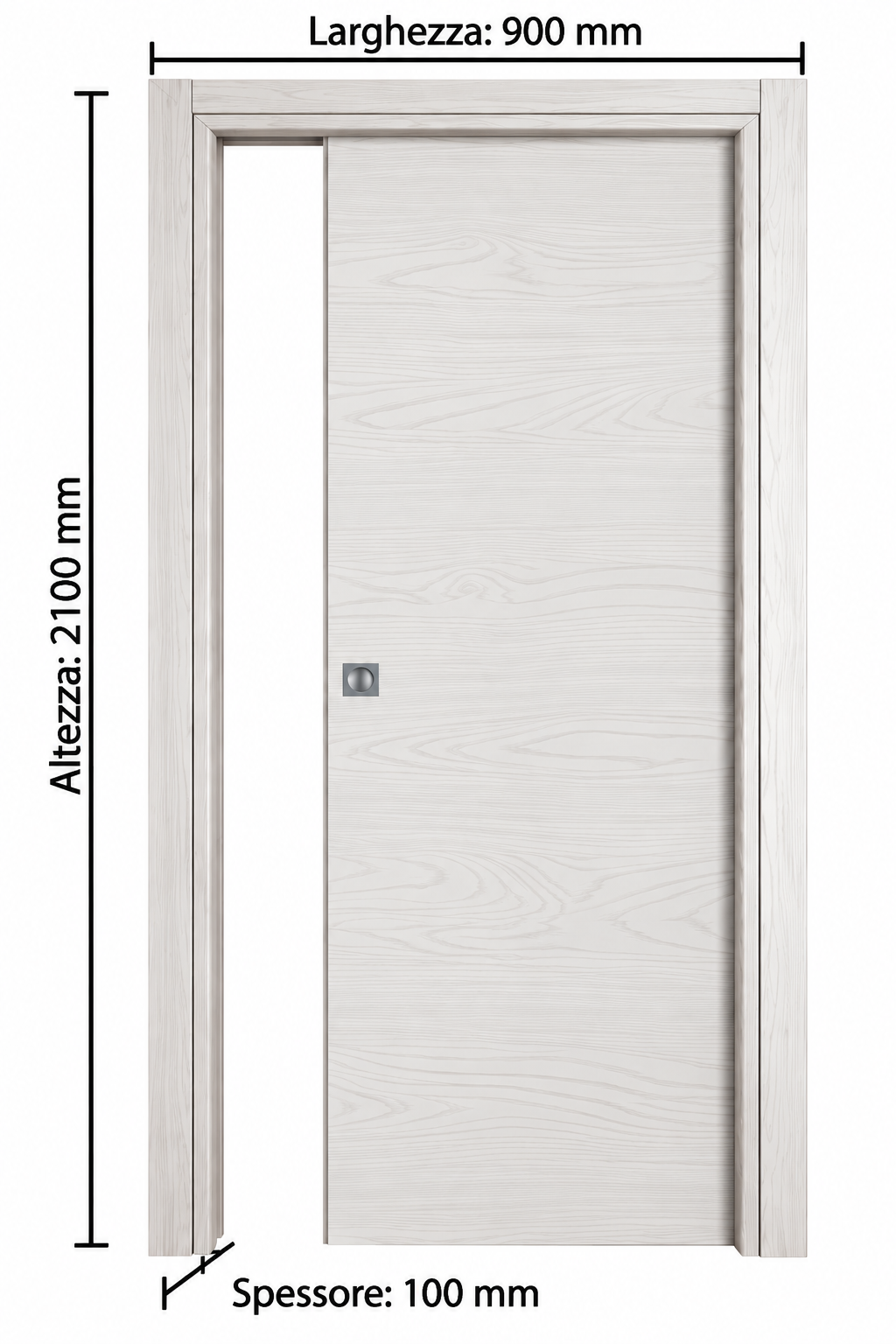 Porta Microtec Frassino Bianco Scorr. Interno Misura 210x90 Cm - immagine 2
