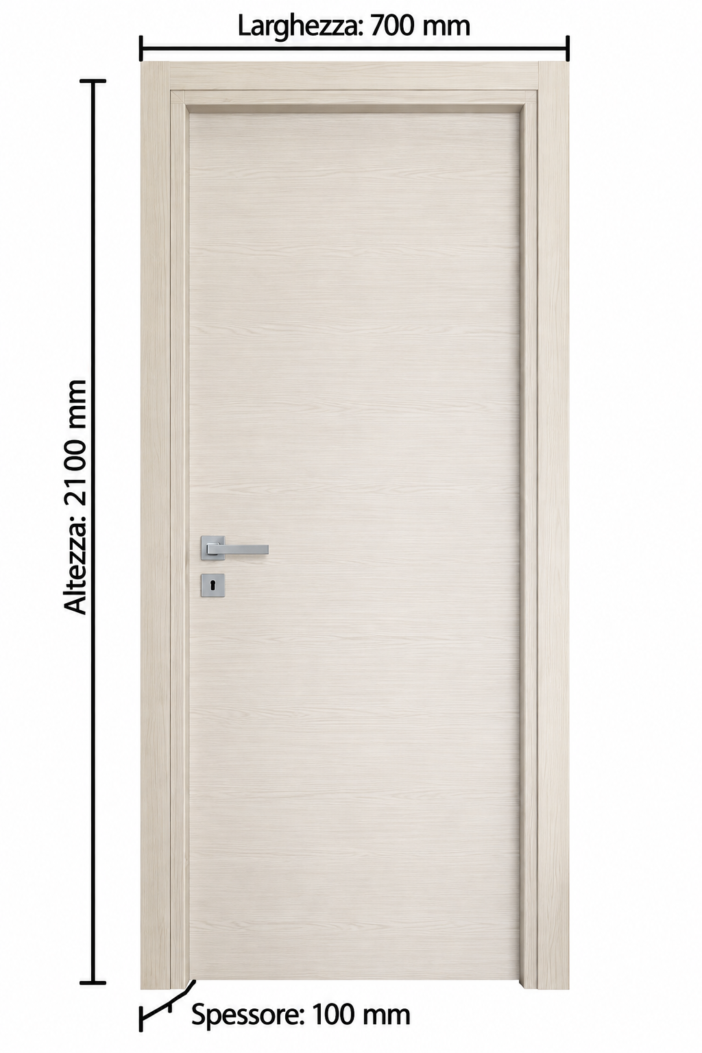 Porta Tua Quarzo Battente Misura 210x70 Cm - immagine 2