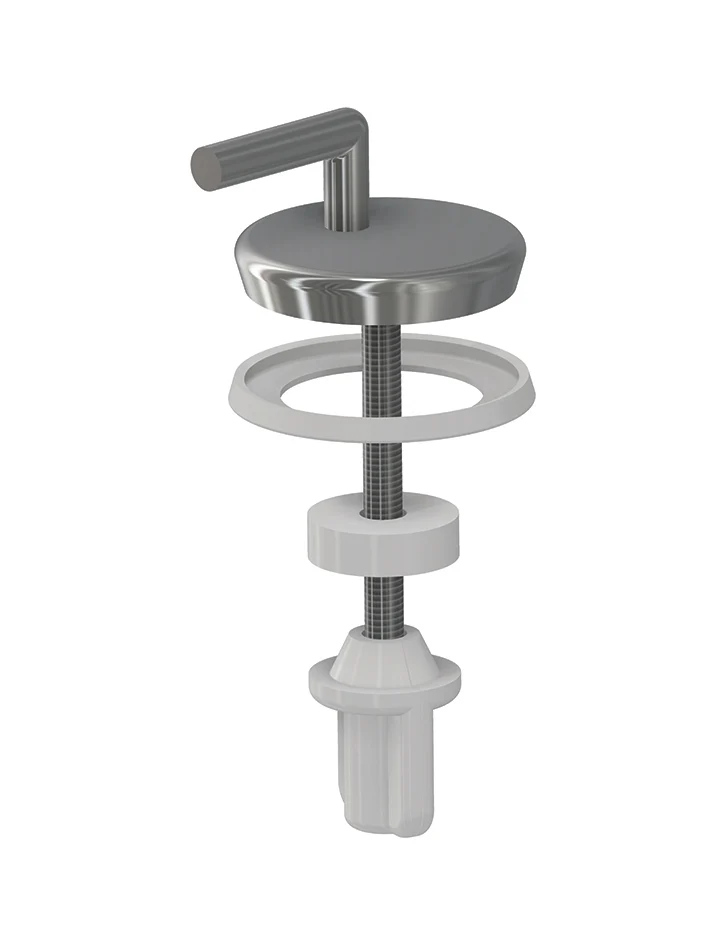 H057 - Cerniera Inox : regolabile e avvitabile dal basso