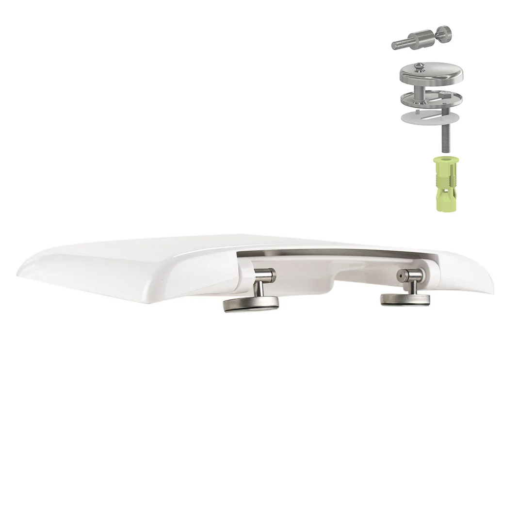 Sedile WC Luna2 cerniera estraibile inox H050 - immagine 2