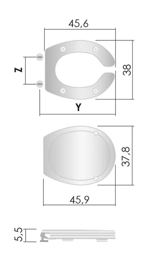 Sedile WC Help disabili ( apertura frontale 4, 4 paracolpi , anello ergonomico ) - immagine 3