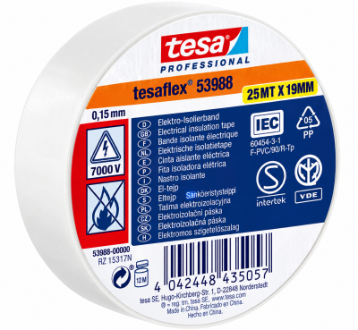 NASTRO ISOLANTE BIANCO 25MT X 19MM