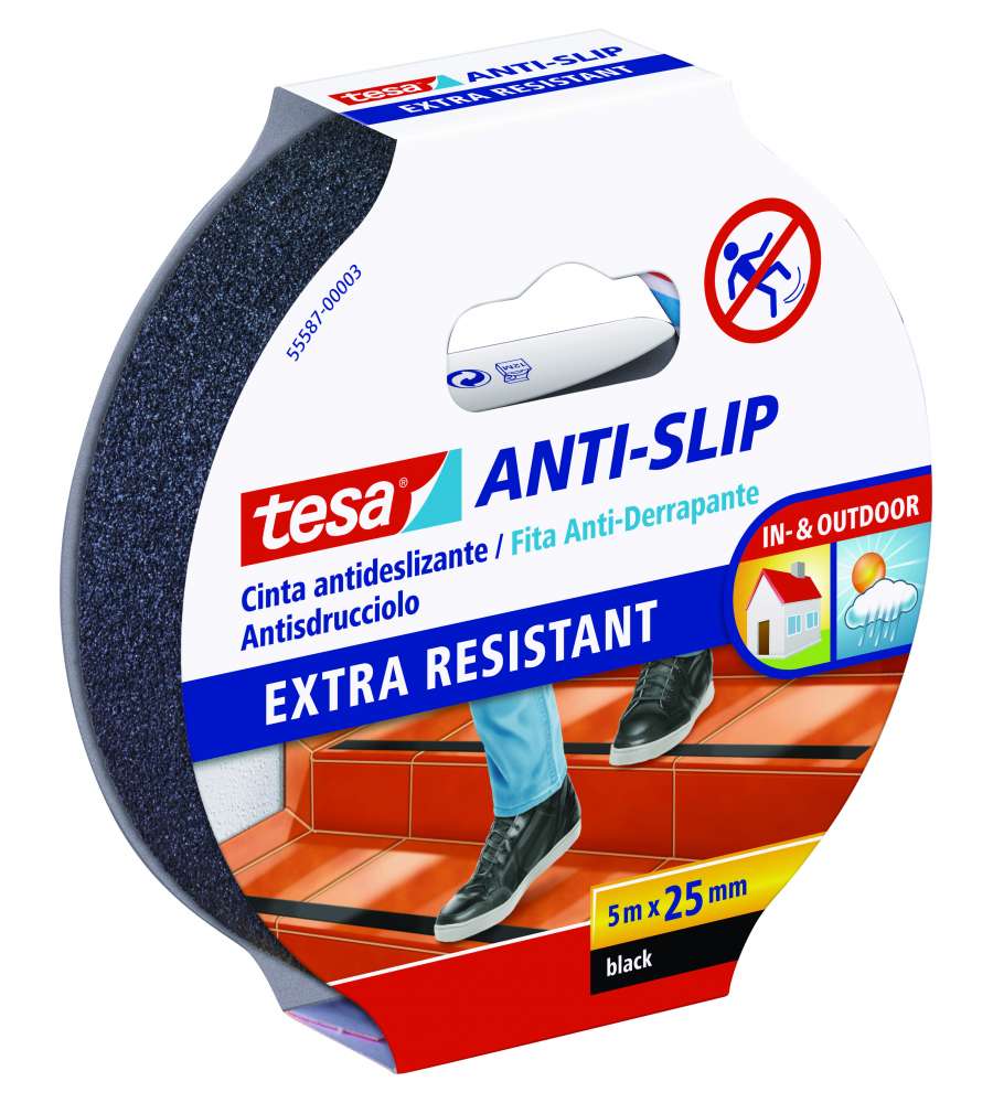 NASTRO ADESIVO ANTISDRUCCIOLO NERO 5MT X 25MM