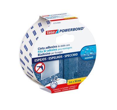 NASTRO BIADESIVO BIANCO PER SPECCHI 5MT X 38MM