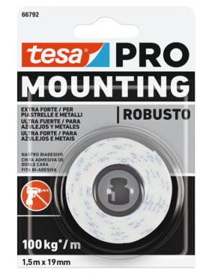 NASTRO BIADESIVO BIANCO MOUNTING PRO 1,5MT X 19MM