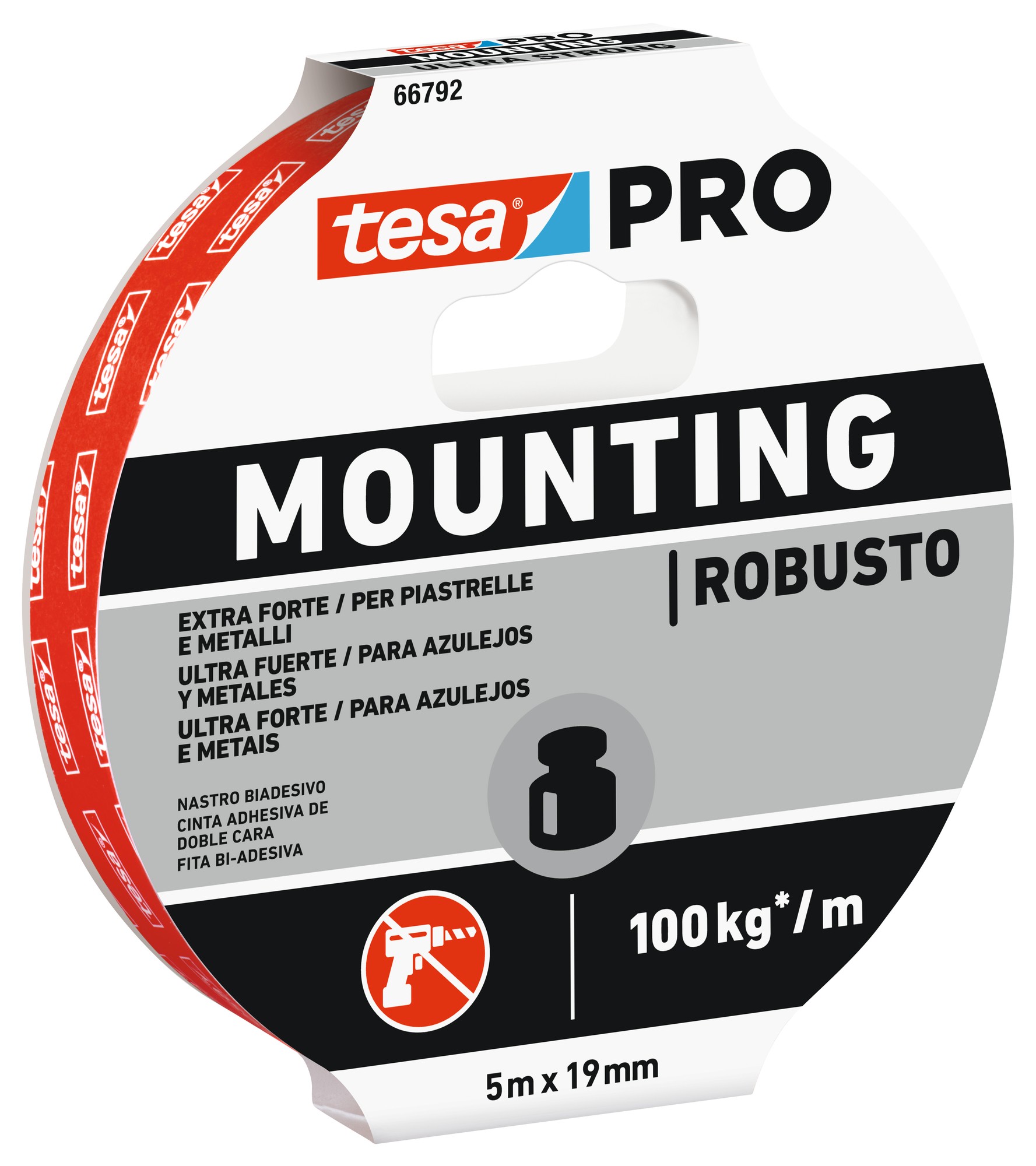 NASTRO BIADESIVO BIANCO MOUNTING PRO 5MT X 19MM