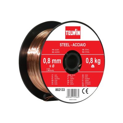 BOBINA FILO ACCIAIO 0,8MM 0,8KG SALDATURA GAS DI PROTEZIONE
