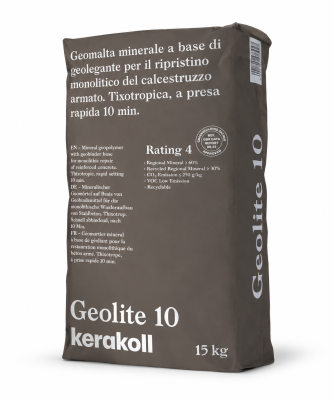 Geomalta minerale a base di Geolegante per il ripristino monolitico del calcestruzzo armato.