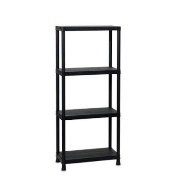 SCAFFALE IN RESINA 4 RIPIANI NERO 60X30X133CM