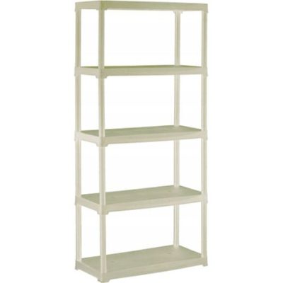 SCAFFALE IN PLASTICA 4 RIPIANI ECRU 60X30X133CM
