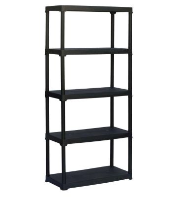 SCAFFALE IN POLIPROPILENE 5 RIPIANI NERO 80X40X176CM
