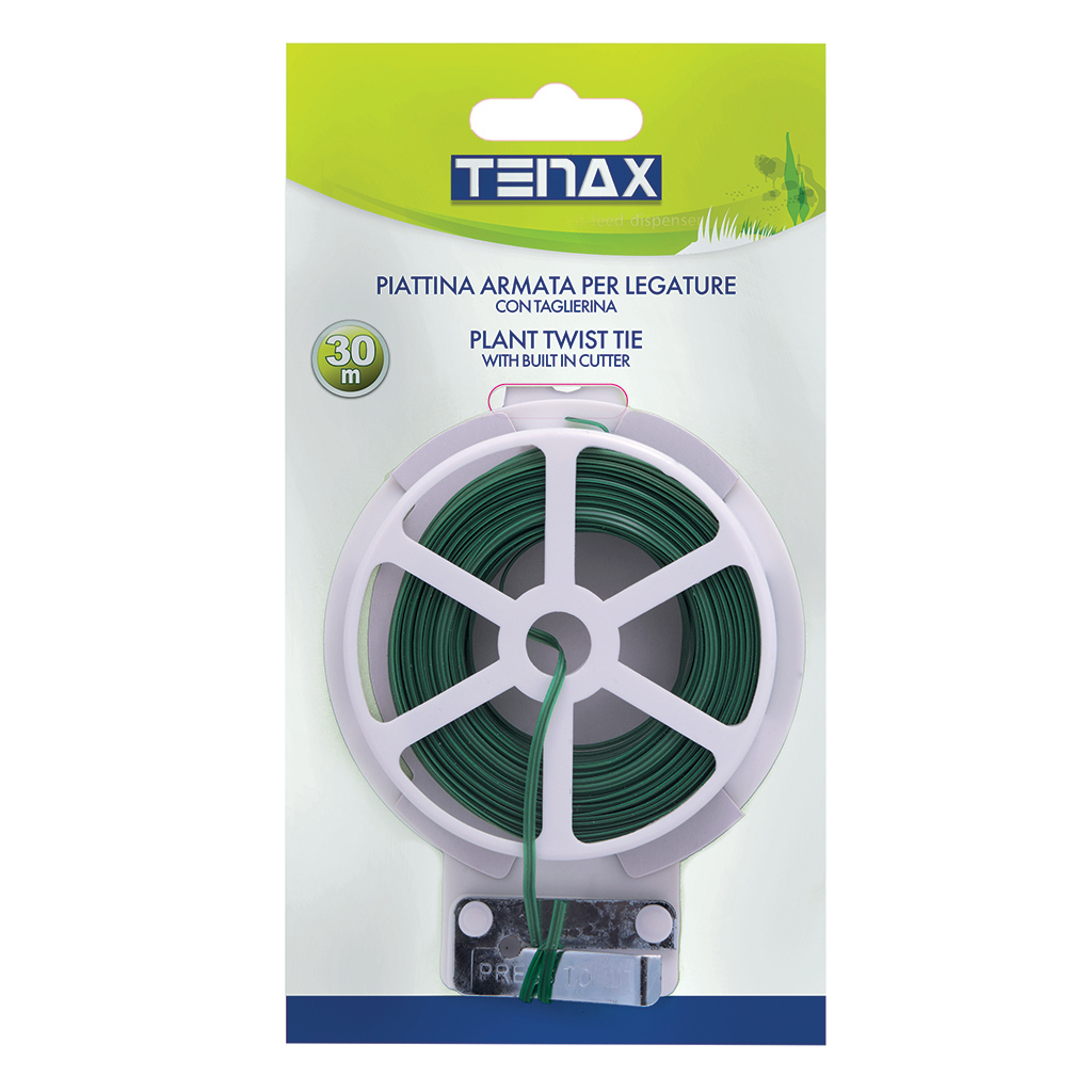 SOTTILE FILO DI ACCIAIO RICOPERTO CON PVC IN DISPENSER CON TAGLIERINA 30M