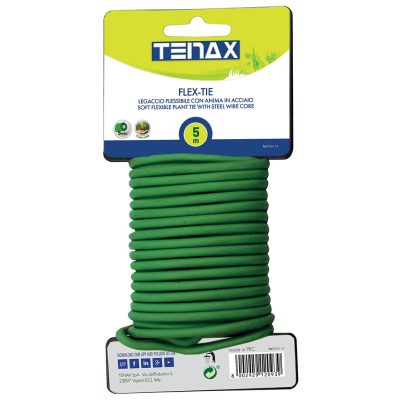 FILO FLEX-TIE IN ACCIAIO RICOPERTO DA PLASTICA MORBIDA 5MM, LUNGO 5M VERDE