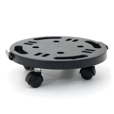 CARRELLO A PIANALE IN POLIPROPILENE NERO Ø30CM
