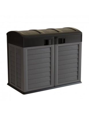 BAULE DA GIARDINO NERO/GRIGIO SCURO 146X87CM