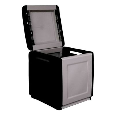 BAULE IN POLIPROPILENE GRIGIO/NERO 54X53X57CM