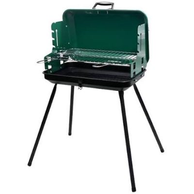 BARBECUE A VALIGETTA 30-49   (sostituisce il cod. 40099) stesso BBQ ma di colore verde e senza spiedo a mano. Prezzo ridotto.
