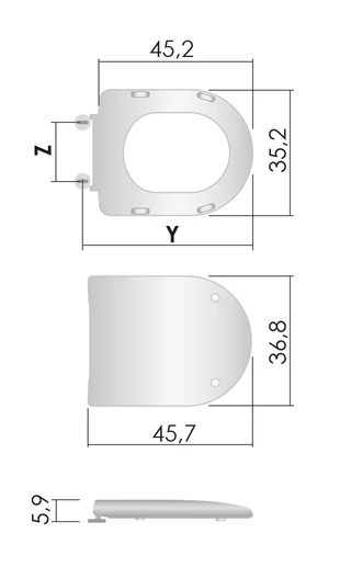 SEDILE LUNA2 BIANCO H057 - immagine 3
