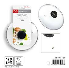 DC CASA COPERCHIO VETRO TEMPERATO B/INOX 24CM