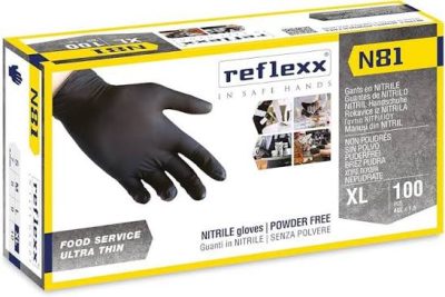 GUANTI NITRILE NERO N81 TAGLIA XL 100 PEZZI SENZA POLVERE