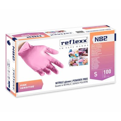 GUANTI NITRILE ROSA N82 TAGLIA S 100 PEZZI SENZA POLVERE