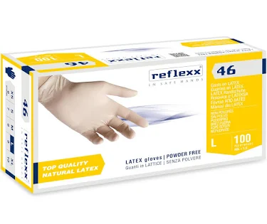 GUANTI IN LATTICE R46 TAGLIA L 100 PEZZI SENZA POLVERE