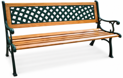 PANCA ROMBO IN GHISA LEGNO ABS 125X52X74CM